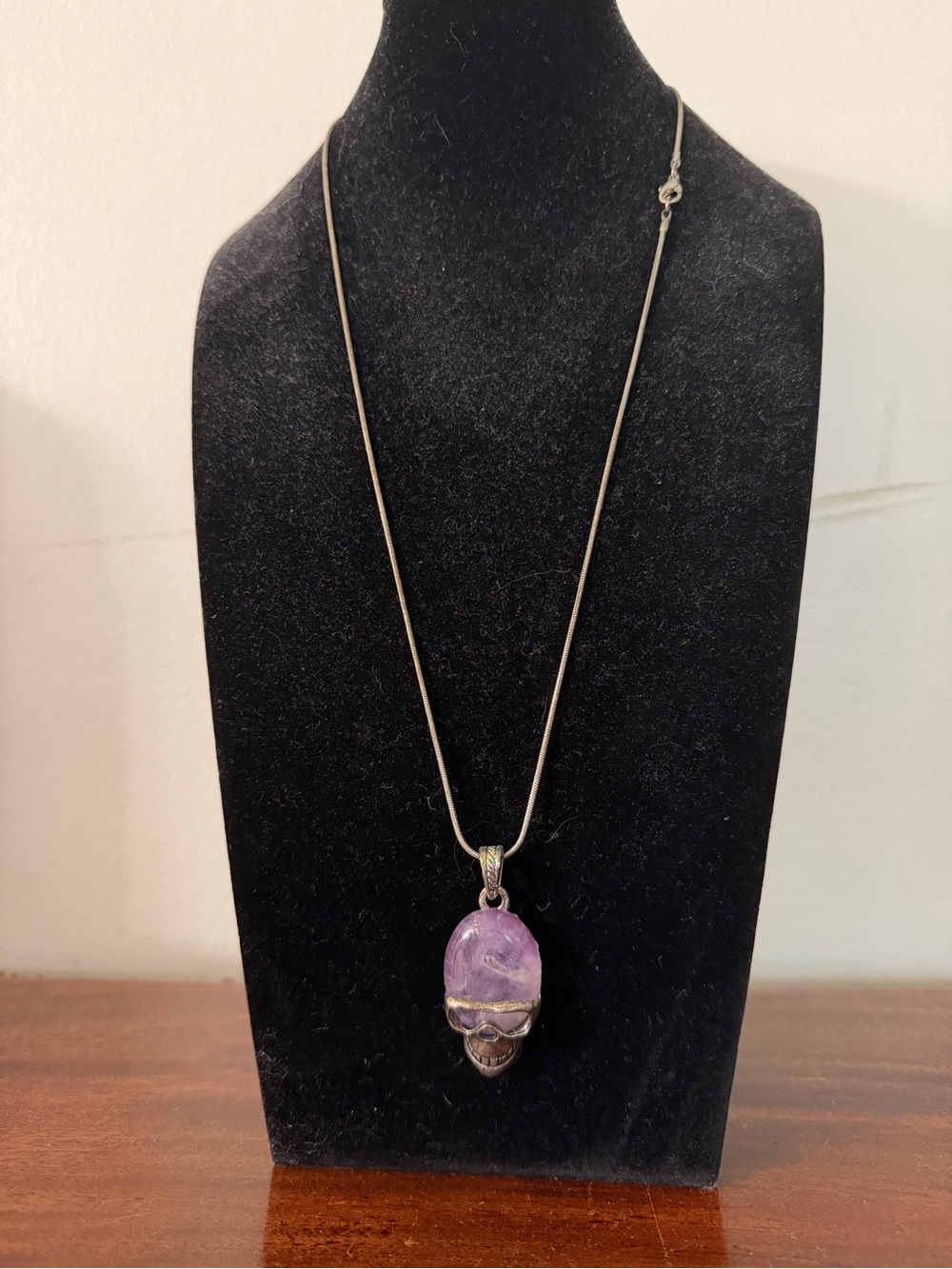 Amethyst Skull Pendant Necklace - Women Jewelry